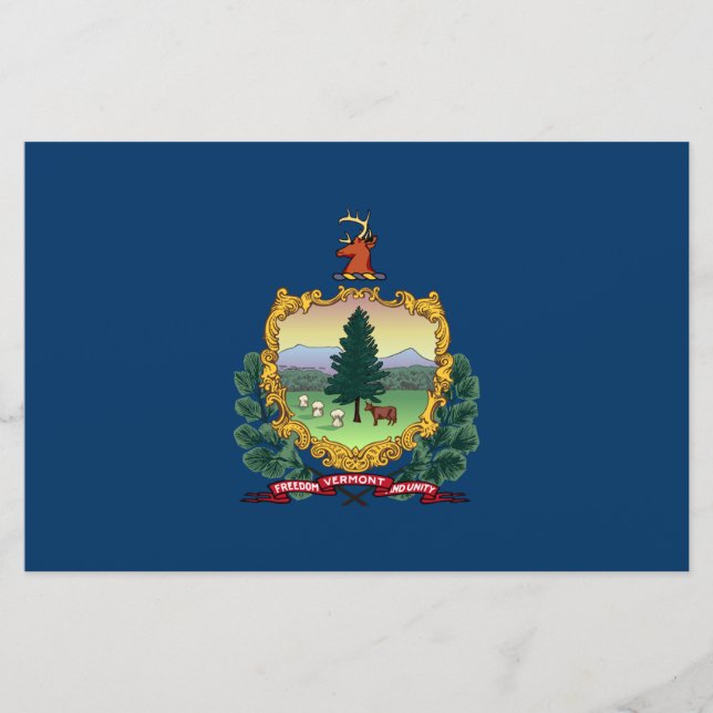Papelaria Bandeira do Estado de Vermont (Frente)