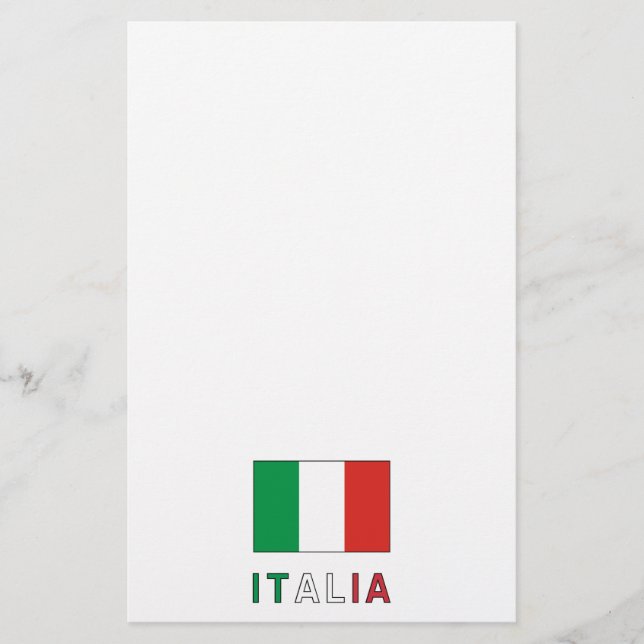 Papelaria Bandeira e Palavra da Itália (Frente)