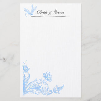 Papelaria Banheiro de flores azuis