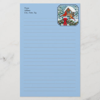 Papelaria Banquete de Natal dos Cardinals Azul