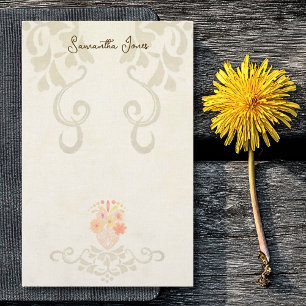 Papelaria Barroco Rústico Floral Mexicano Sagrado Coração