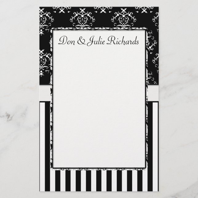 Papelaria Barroco Strike Preto e Branco (Frente)