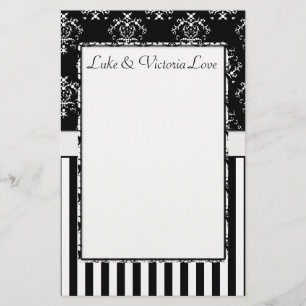 Papelaria Barroco Strike Preto e Branco Personalizado