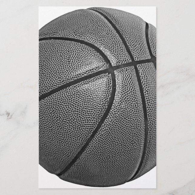 Papelaria Basquetebol em Tons de Cinza (Frente)