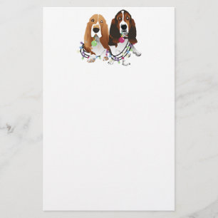 Papelaria Basset Hound Peace Love Joy Design de Natal