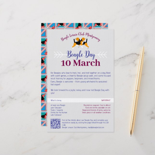 Papelaria Beagle Dog Day Mailing  (Frente/Verso In Situ)