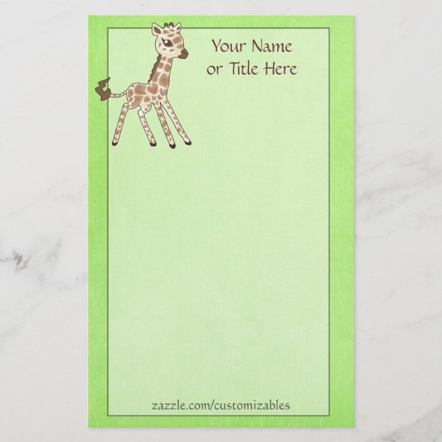 Papelaria Bebê Giraffe Stationery (Frente)