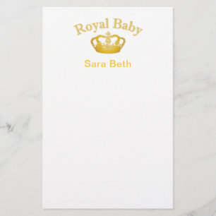 Papelaria Bebê real com coroa dourada