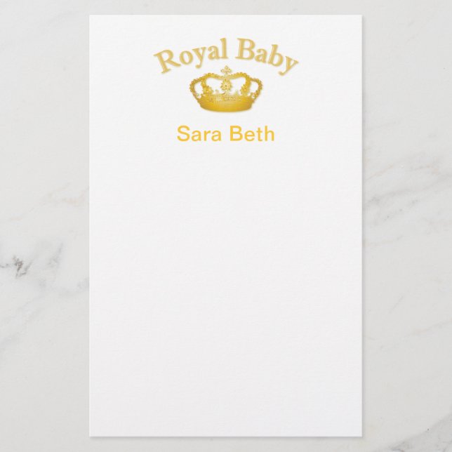 Papelaria Bebê Real com Coroa Ouro (Frente)