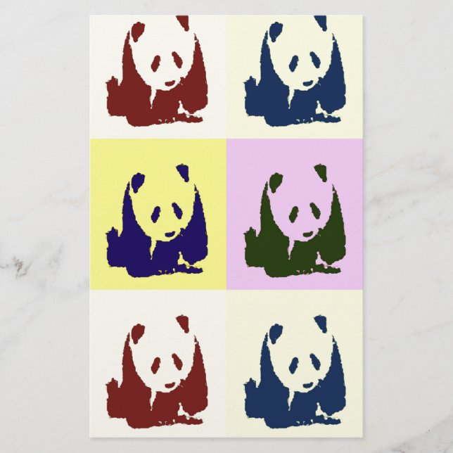 Papelaria Bebês Pandas Pop Art (Frente)