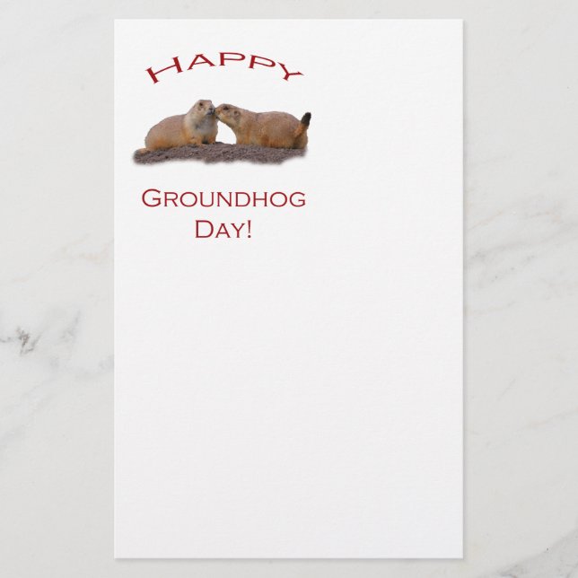 Papelaria Beijo do dia de Groundhog (Frente)