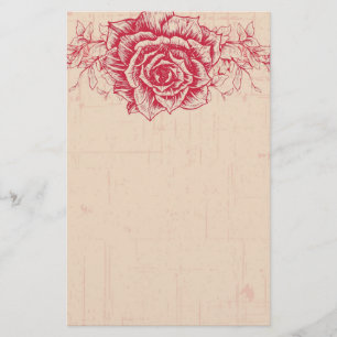 Papelaria Beira cor-de-rosa do vintage cor-de-rosa