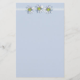 Papelaria Beira do desenho da flor da margarida azul