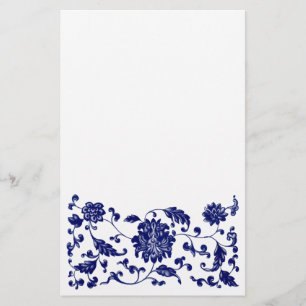 Papelaria Beira inferior floral azul