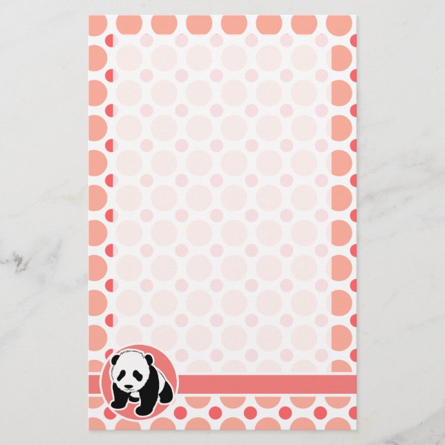 Papelaria Bela Bolinhas Panda; Rosa e Coral (Frente)