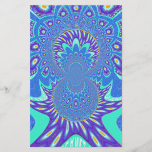 Papelaria Belo design de vetor de caleidoscópio azul ciano