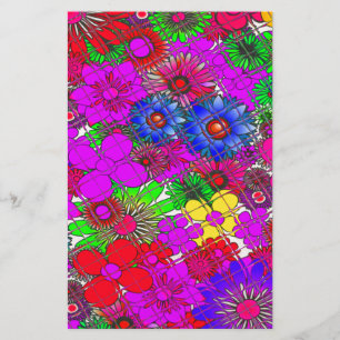 Papelaria Belo e colorido padrão floral incrível design a