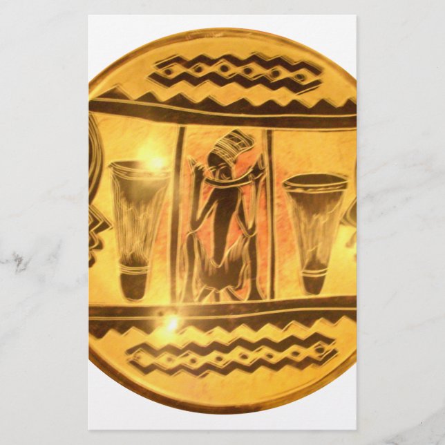 Papelaria Belo Ouro de Drummers Vermelhos Africanos (Frente)