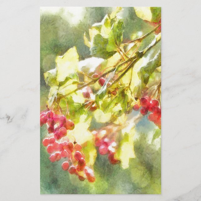 Papelaria Berries Watercolor (Frente)