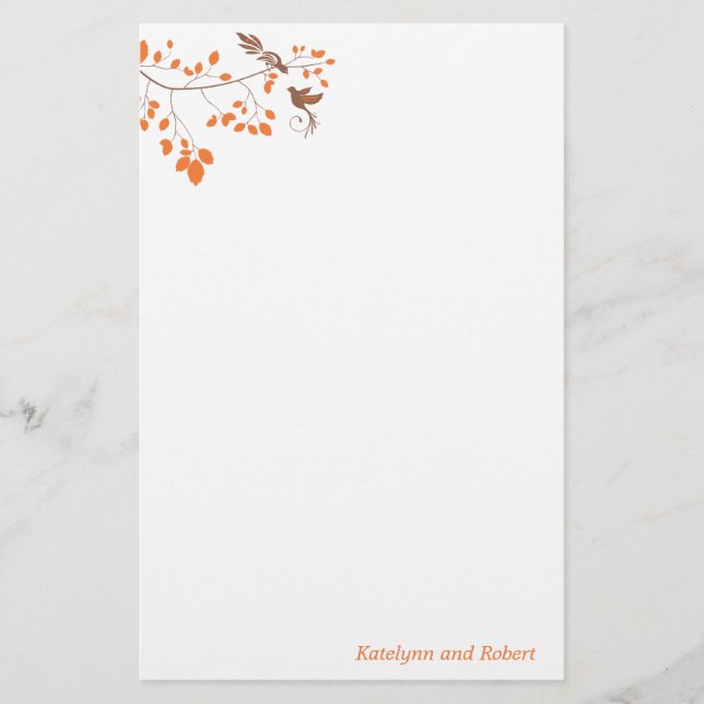 Papelaria Bilhete de Casamento Orange Romance (Frente)