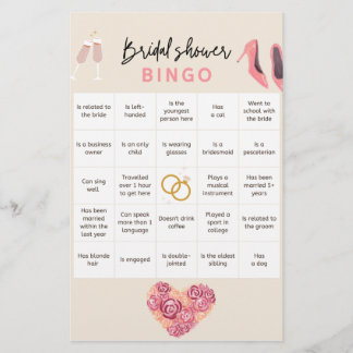 Papelaria Bingo de Chuveiro de Noiva