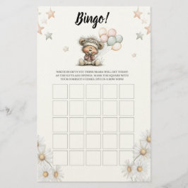 Papelaria Bingo Whimsical Teddy Bear Baby Shower Game