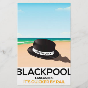 Papelaria Blackpool "beija-me rapidamente" poster do trem do