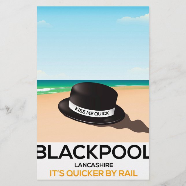 Papelaria Blackpool "me beije rápido" que viagem de trem pos (Frente)