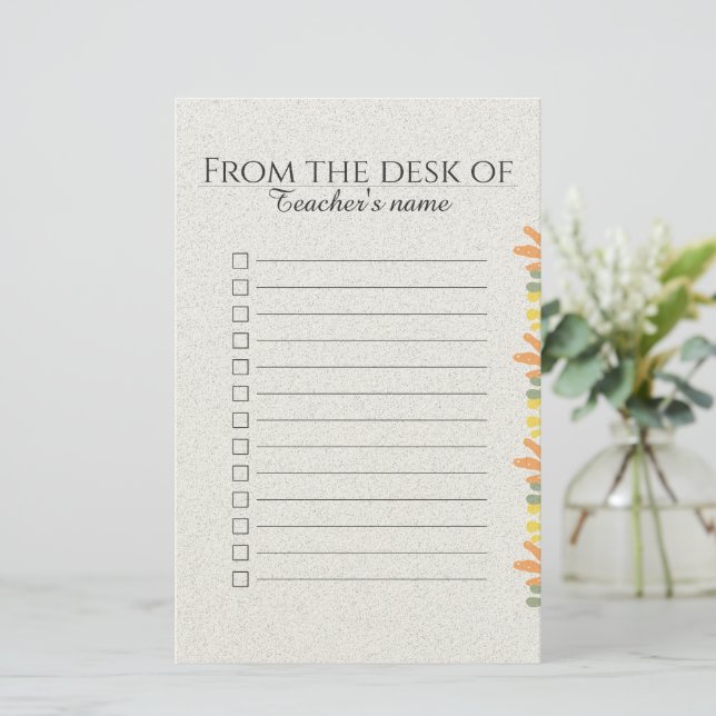 Papelaria  Bloco de Notas Personalizado Boho Floral para Pro (Em pé/Frente)