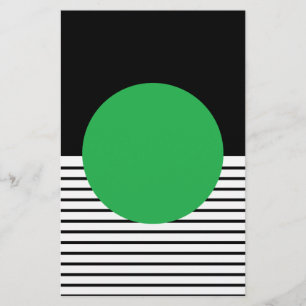 Papelaria Bloqueio Branco Preto e Círculo Verde