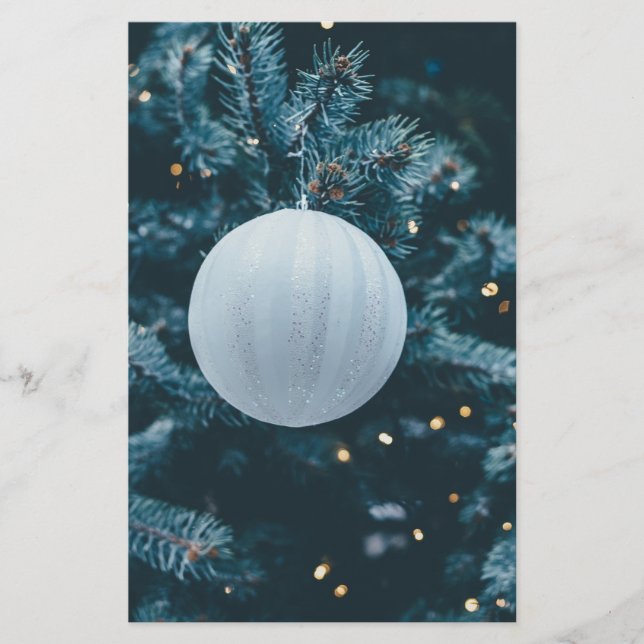 Papelaria Blue Christmas Bauble (Frente)