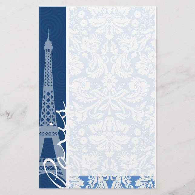 Papelaria Blue Damask; Paris (Frente)