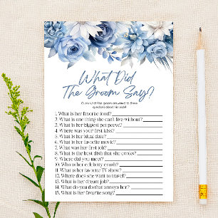 Papelaria Blue Floral - O Que Diz O Jogo Do Chá de panela Do