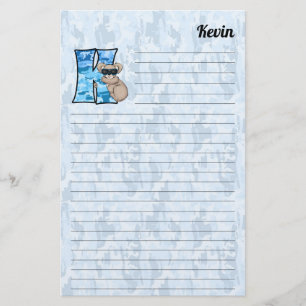 Papelaria Blue Koala Mongram - Letra K linhada