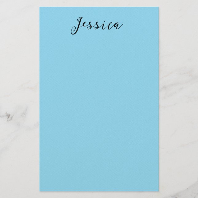 Papelaria Blue Modern Elegant Plain Simple Professional Name (Frente)