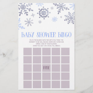 Papelaria Blue Snowflake - Jogo de Chá de fraldas do Bingo d
