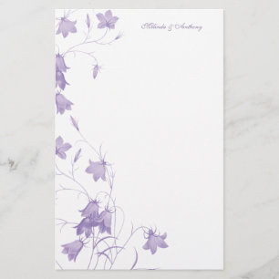 Papelaria Bluebells - Papel de carta roxo 5.5 x 8.5