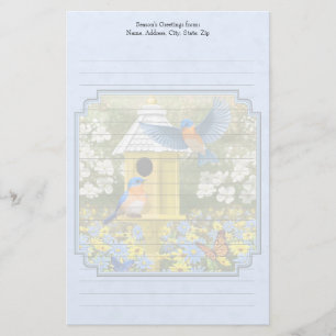 Papelaria Bluebird e Hexagon Birdhouse Blue