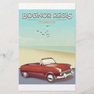 Papelaria Bognor Regis Vintage poster de viagens à beira-ma
