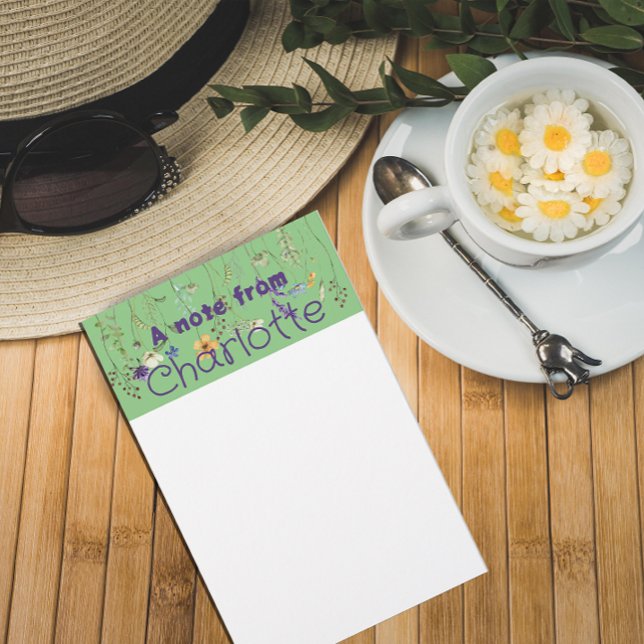 Papelaria Boho Country wilflower watercolor verde (Criador carregado)