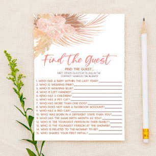 Papelaria Boho Pink Floral Encontre O Jogo Do Chá de fraldas