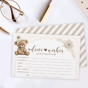 Papelaria Boho teddy urso chá de fraldas aconselha os pais