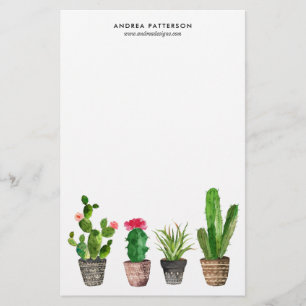 Papelaria Boho Watercolor - Sucultos Personalizados