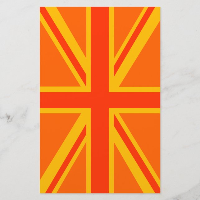 Papelaria Bold Orange Union Jack British Flag Swag (Frente)