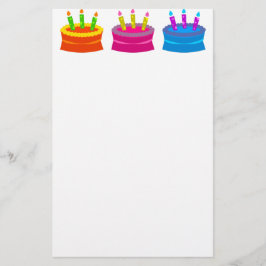 Papelaria Bolo Colorido de Aniversário