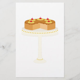Papelaria Bolo de cabeça para baixo do abacaxi