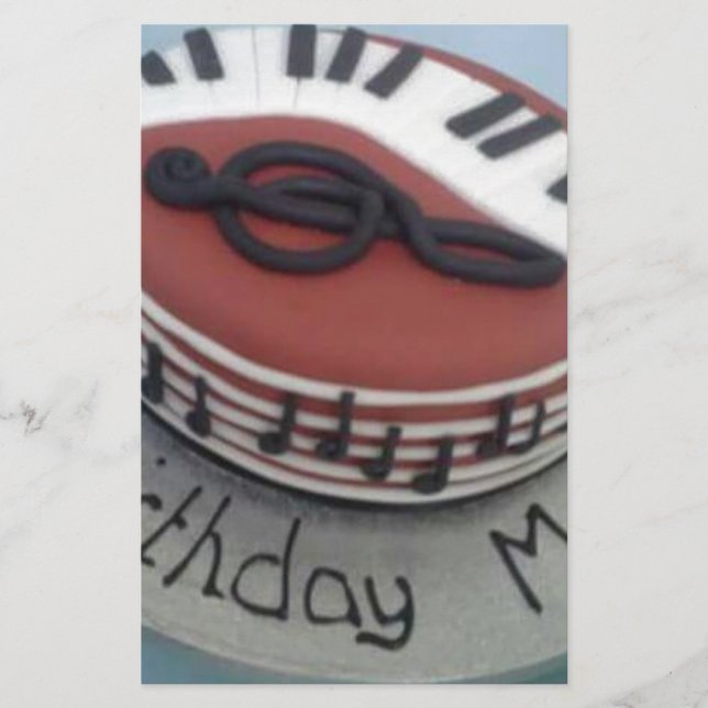 Papelaria Bolo de mãe de aniversário feliz (Frente)