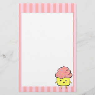 Papelaria Bolo de xícara feliz e Kawaii com confeitos colori