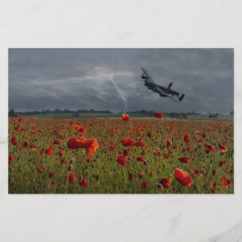 Papelaria Bombardeiro Lancaster Sobre Um Campo De Pipoca