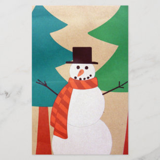Papelaria Boneco de Neve e Árvores de Natal